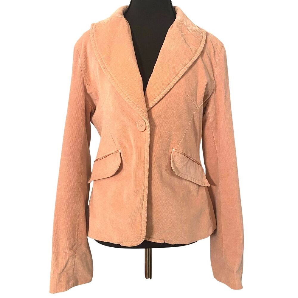 Y2K Pink Corduroy Fitted Blazer‎ Jacket Dollhouse Medium 2000s Preppy Soft Girl